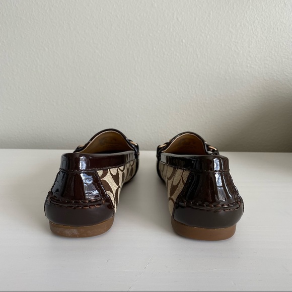 NEW Coach, Brown/Gold Signature Felisha Slip On Loafers, Size 8 - Picture 5 of 8